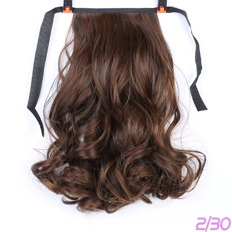 Brown Black Heat Resistant Synthetic Hair Extensions Pony Tail Hair Extensions Drawstring Ponytail 12" Hair Extensions