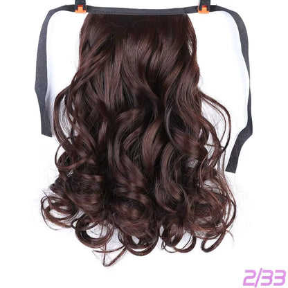 Brown Black Heat Resistant Synthetic Hair Extensions Pony Tail Hair Extensions Drawstring Ponytail 12" Hair Extensions