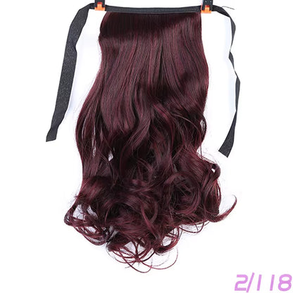 Brown Black Heat Resistant Synthetic Hair Extensions Pony Tail Hair Extensions Drawstring Ponytail 12" Hair Extensions