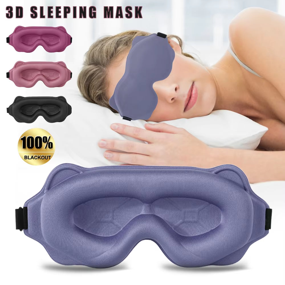 3D Sleep Mask Sleeping Aid Blindfold Block Out Light Portable Soft Memory Foam Face Mask Eyeshade Comfort Three Dimension Design