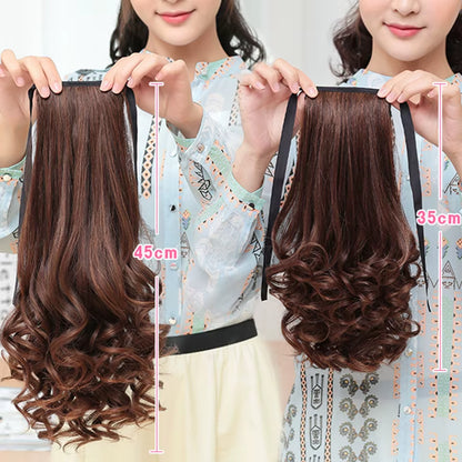 Brown Black Heat Resistant Synthetic Hair Extensions Pony Tail Hair Extensions Drawstring Ponytail 12" Hair Extensions