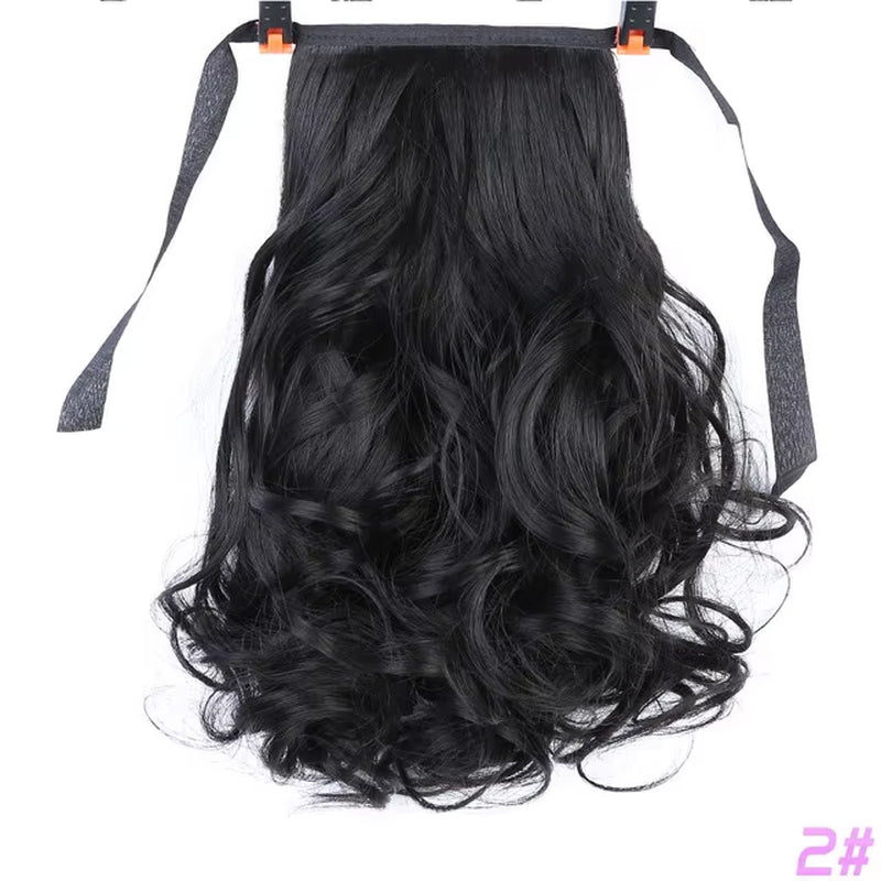 Brown Black Heat Resistant Synthetic Hair Extensions Pony Tail Hair Extensions Drawstring Ponytail 12" Hair Extensions